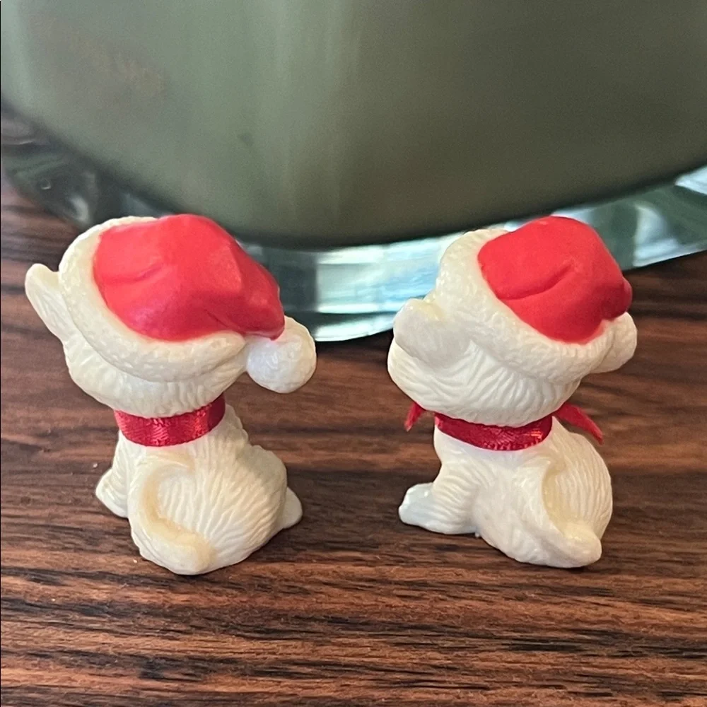 Hallmark Merry Miniatures Festive Cat Figurine with Red Santa Hat